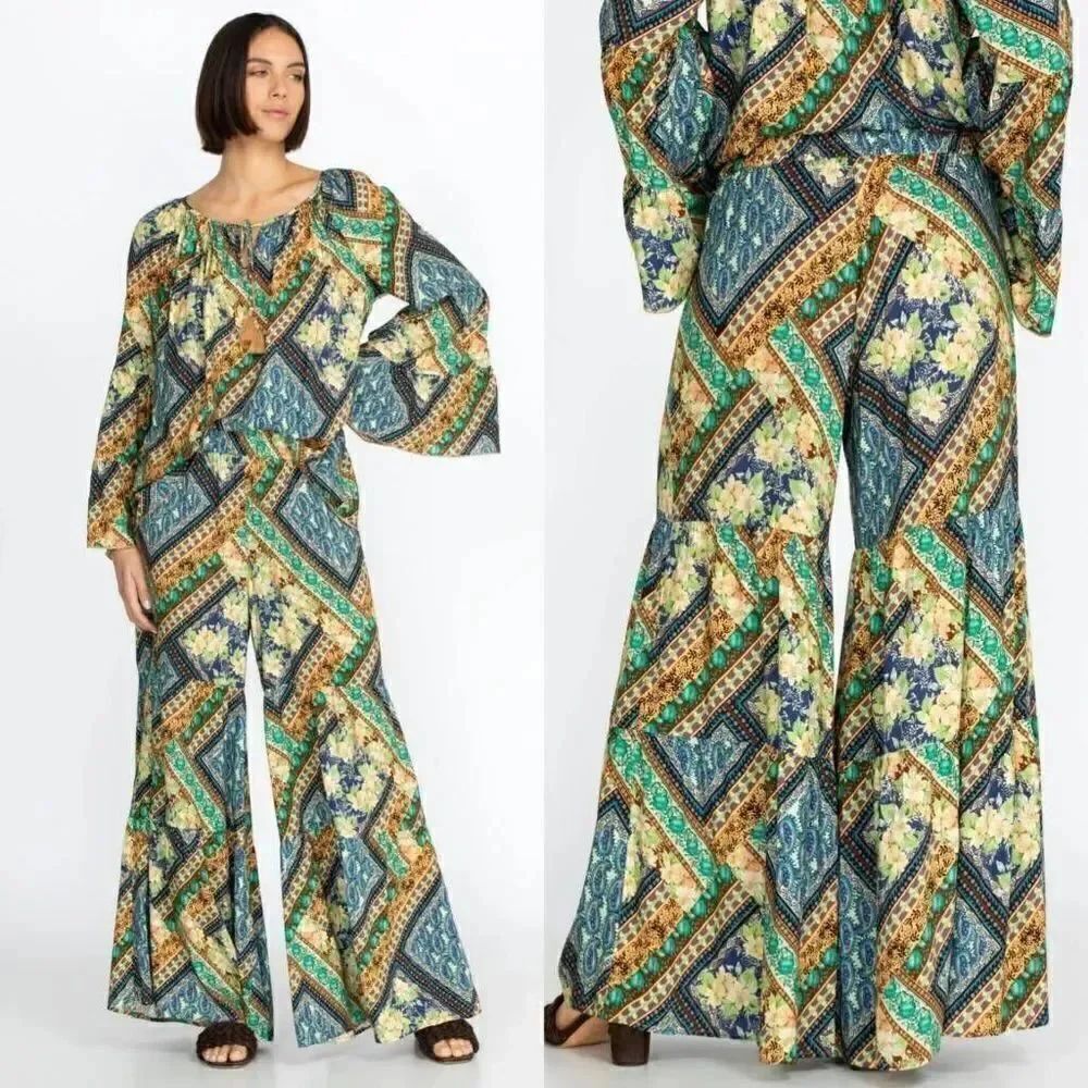 Johnny Was Rivera Tiered Pants XS $298 NWT